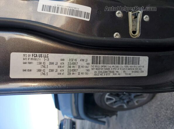 3C4NJDDBXKT785459 2019 JEEP COMPASS Черный Вид наклейки с VIN-кодом