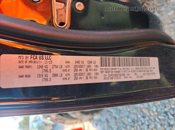 3C4PDCAB5KT867856 2019 DODGE JOURNEY Черный Вид наклейки с VIN-кодом