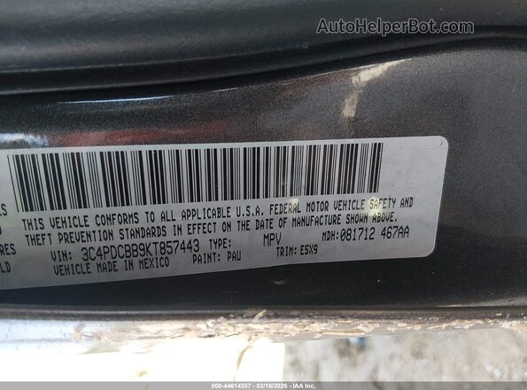 3C4PDCBB9KT857443 2019 DODGE JOURNEY Gray Вид підкапотного простору