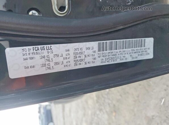 3C4PDCBG2HT519113 2017 DODGE JOURNEY Black Вид наклейки з VIN-кодом