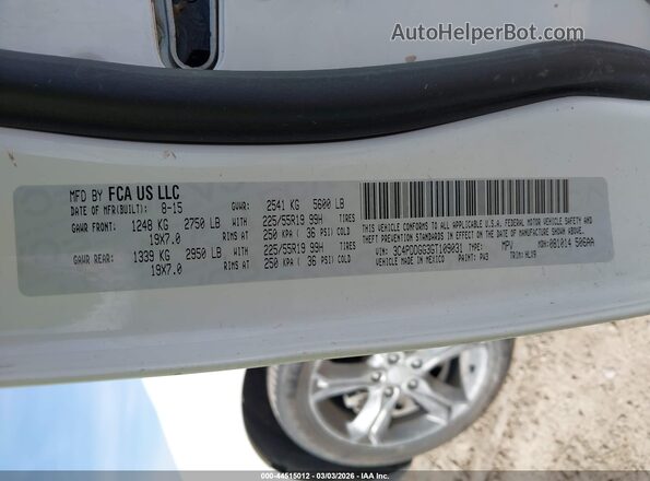 3C4PDDGG3GT109031 2016 DODGE JOURNEY White Vista del compartimento del motor