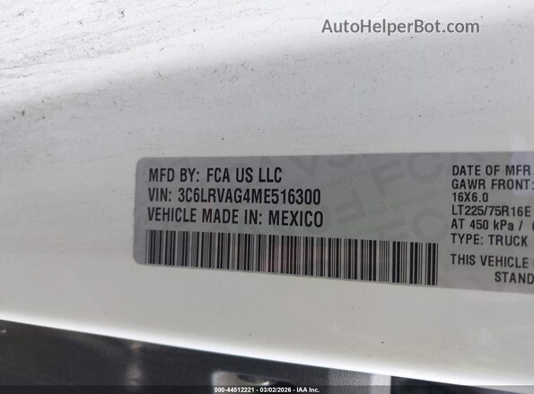 3C6LRVAG4ME516300 2021 RAM PROMASTER 1500 Белый Вид подкапотного пространства