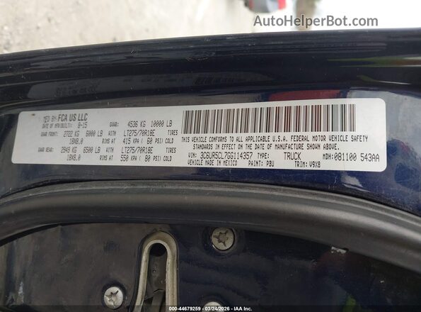3C6UR5CL7GG114357 2016 RAM 2500 Синий Вид подкапотного пространства
