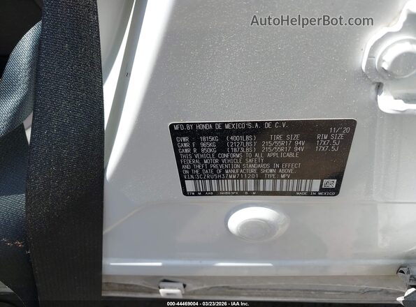 3CZRU5H37MM711201 2021 HONDA HR-V White Widok komory silnika