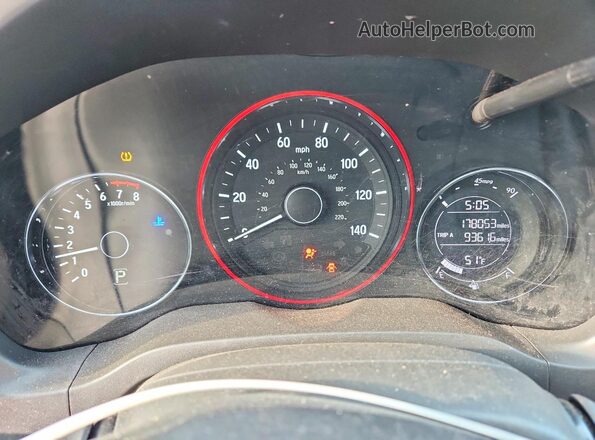 3CZRU5H57HM707852 2017 HONDA HR-V Синий Вид щитка приборов