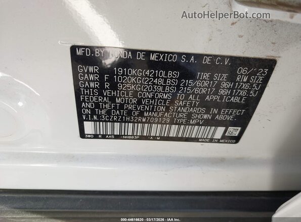 3CZRZ1H32RM709129 2024 HONDA HR-V Белый Вид подкапотного пространства