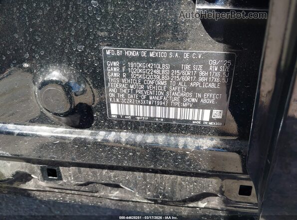 3CZRZ1H3XTM719947 2026 HONDA HR-V Черный Вид подкапотного пространства