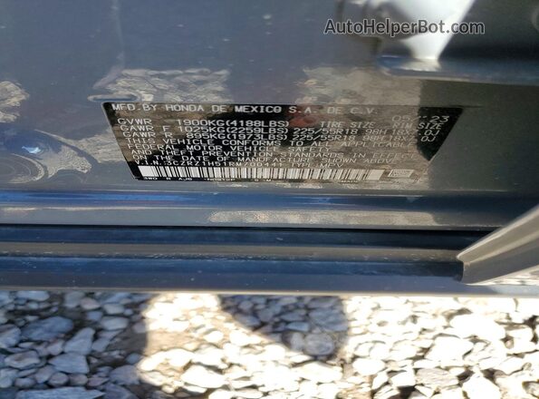 3CZRZ1H51RM700441 2024 HONDA HR-V Gray Widok naklejki z numerem VIN
