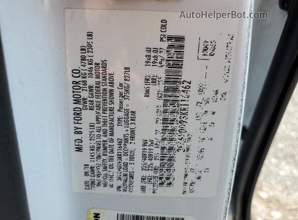 3FA6P0D93KR116462 2019 FORD FUSION Белый Вид подкапотного пространства