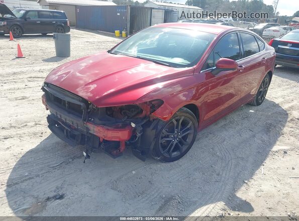 3FA6P0H77JR112907 2018 FORD FUSION Красный Передняя левая четверть