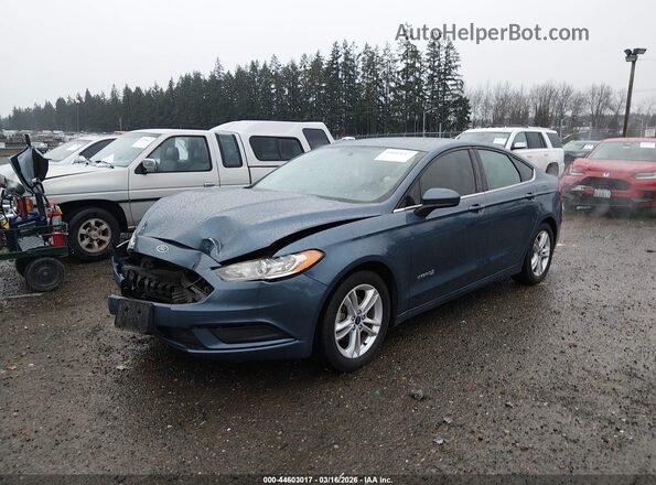 3FA6P0LU2JR274697 2018 FORD FUSION HYBRID Blue Передня ліва чверть