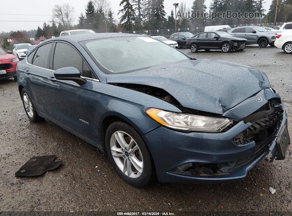 3FA6P0LU2JR274697 2018 FORD FUSION HYBRID Blue Передня права чверть
