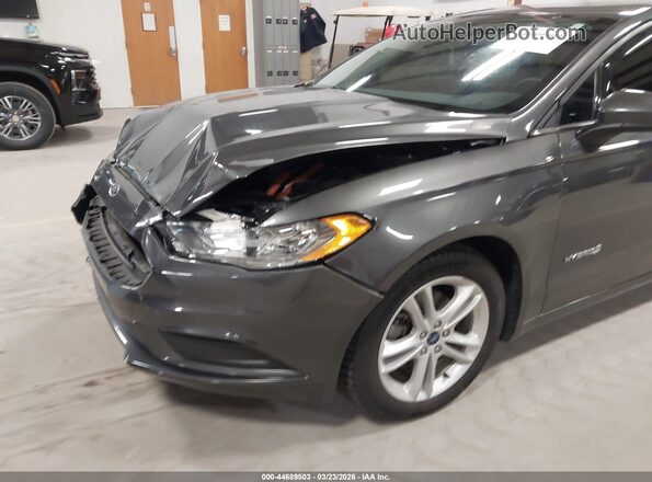 3FA6P0LU3JR213472 2018 FORD FUSION HYBRID Gray Front view