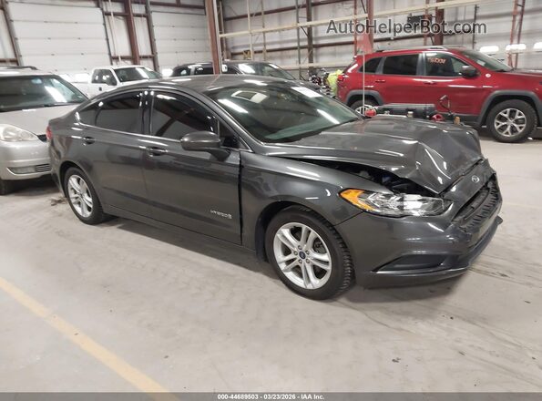 3FA6P0LU3JR213472 2018 FORD FUSION HYBRID Gray Front right