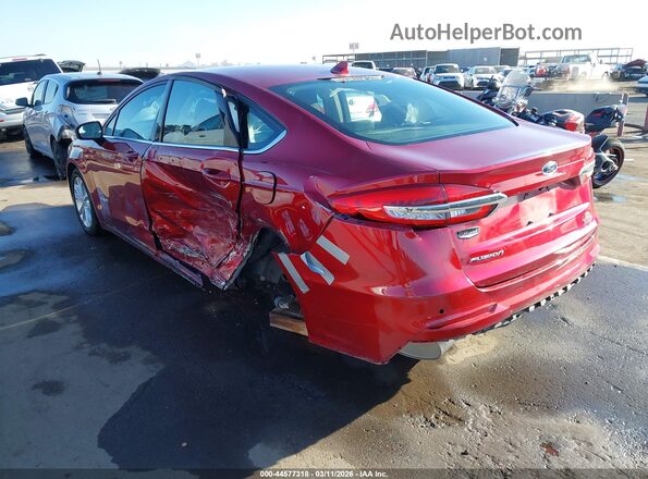 3FA6P0LU4KR268501 2019 FORD FUSION HYBRID Red Rear left