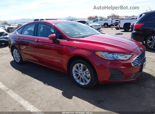 3FA6P0LU4KR268501 2019 FORD FUSION HYBRID Red Front right