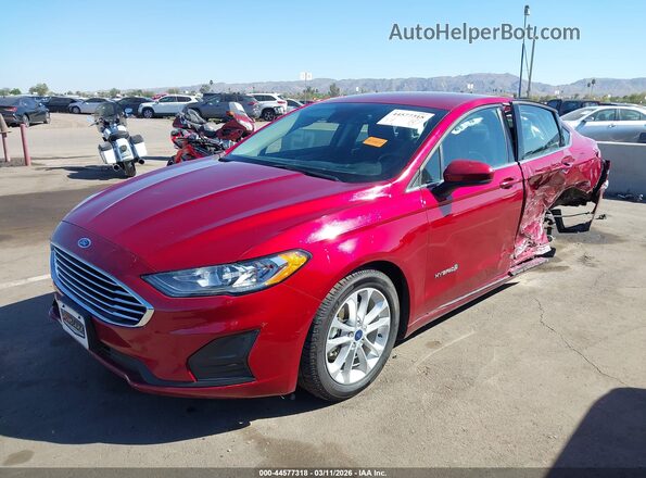3FA6P0LU4KR268501 2019 FORD FUSION HYBRID Red Front left