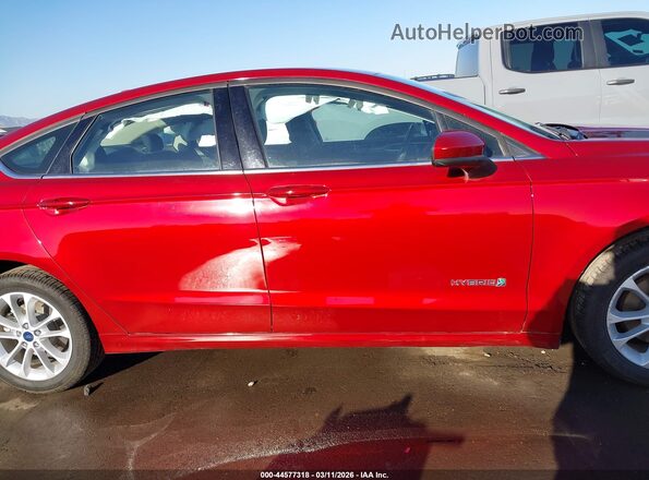 3FA6P0LU4KR268501 2019 FORD FUSION HYBRID Red Rear interior view