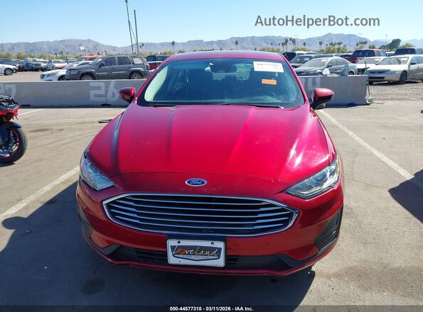 3FA6P0LU4KR268501 2019 FORD FUSION HYBRID Red Instrument cluster view