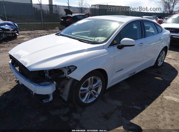 3FA6P0LUXJR138902 2018 FORD FUSION HYBRID White Передня ліва чверть
