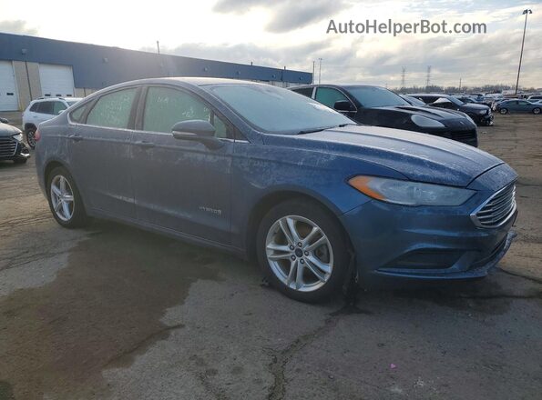 3FA6P0LUXJR208396 2018 FORD FUSION Синий Передняя правая четверть