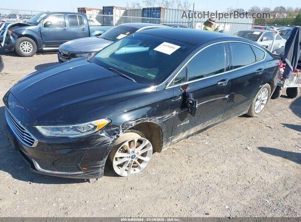 3FA6P0MU0KR264136 2019 FORD FUSION HYBRID Black Передня ліва чверть
