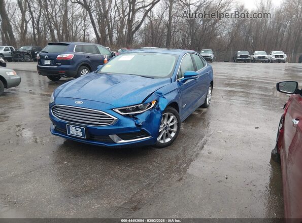 3FA6P0PU1JR264057 2018 FORD FUSION ENERGI Синий Вид спереди