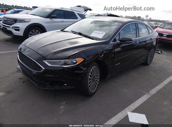 3FA6P0RUXJR164827 2018 FORD FUSION HYBRID Black წინა მარცხენა ხედი სამი მეოთხედიდან