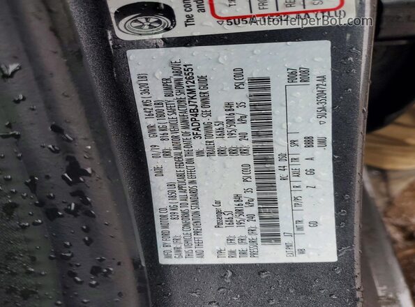 3FADP4BJ7KM126551 2019 FORD FIESTA Black Вид підкапотного простору