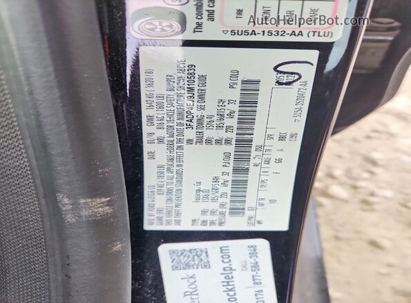 3FADP4EJ9JM105839 2018 FORD FIESTA Черный Вид подкапотного пространства