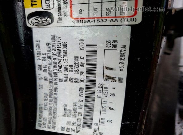 3FADP4TJ0HM162797 2017 FORD FIESTA Черный Вид подкапотного пространства