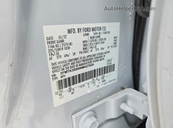 3FMTK3SS6NMA27629 2022 FORD MUSTANG MACH-E PREMI Двухцветный Вид подкапотного пространства