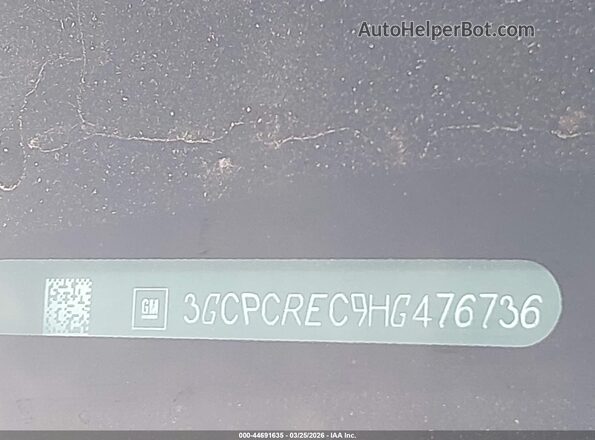 3GCPCREC9HG476736 2017 CHEVROLET SILVERADO Белый Вид щитка приборов