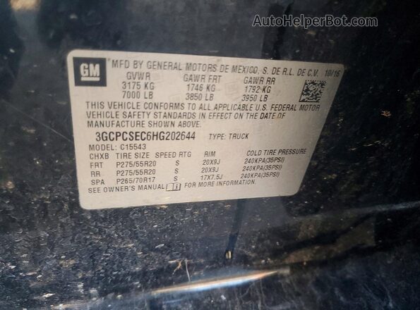 3GCPCSEC6HG202644 2017 CHEVROLET SILVERADO Черный Вид подкапотного пространства