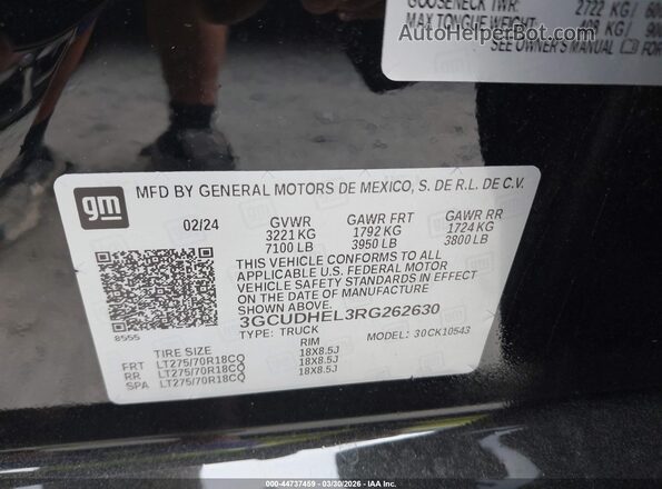 3GCUDHEL3RG262630 2024 CHEVROLET SILVERADO Черный Вид подкапотного пространства