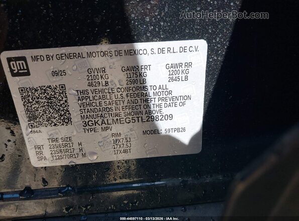3GKALMEG5TL298209 2026 GMC TERRAIN Черный Вид подкапотного пространства