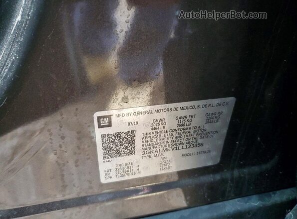 3GKALMEV1LL123356 2020 GMC TERRAIN Brown Вид підкапотного простору