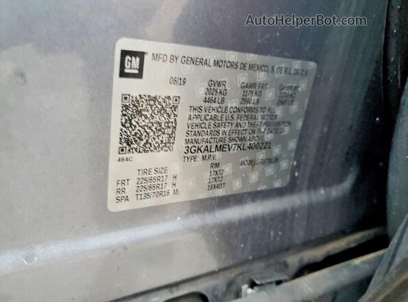 3GKALMEV7KL400221 2019 GMC TERRAIN Серый Вид наклейки с VIN-кодом