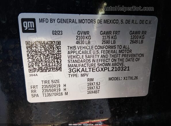 3GKALTEGXPL210321 2023 GMC TERRAIN Черный Вид подкапотного пространства