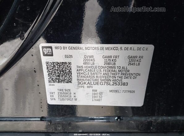 3GKALUEG7SL253383 2025 GMC TERRAIN Черный Вид подкапотного пространства