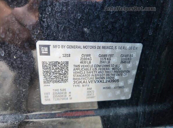 3GKALVEVXKL243905 2019 GMC TERRAIN Черный Панорамный вид салона 360°