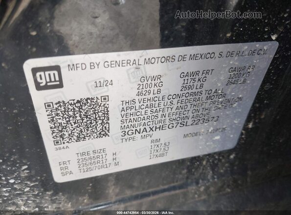 3GNAXHEG7SL223573 2025 CHEVROLET EQUINOX Black Vista del compartimento del motor