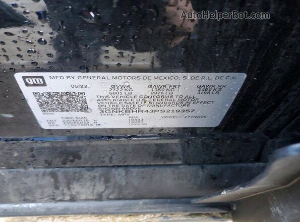 3GNKBHR43PS219357 2023 CHEVROLET BLAZER Black Панорамний вид салону 360°