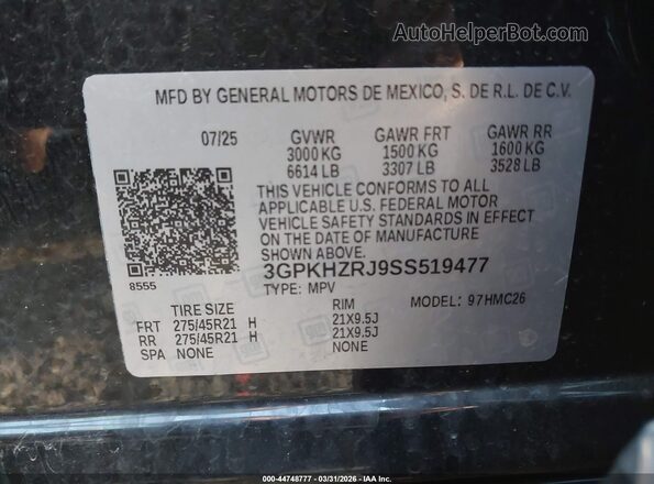 3GPKHZRJ9SS519477 2025 HONDA PROLOGUE Black Engine compartment view