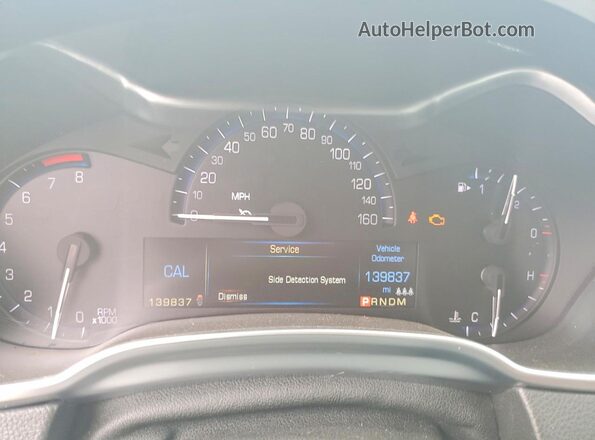3GYFNBE31GS529058 2016 CADILLAC SRX Silver Вид щитка приладів