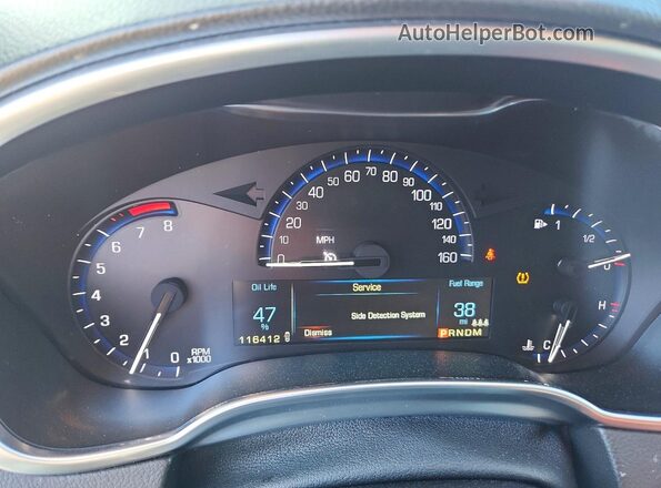 3GYFNEE33GS575153 2016 CADILLAC SRX Silver Вид щитка приладів
