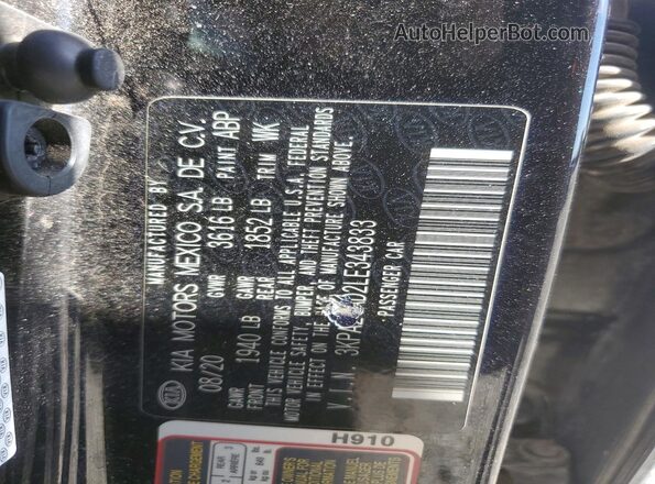3KPA24AD2LE343833 2020 KIA RIO Black Vista del compartimento del motor