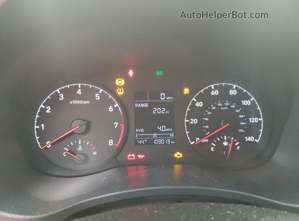 3KPC24A30KE042847 2019 HYUNDAI ACCENT Black ხელსაწყოთა პანელის ხედი