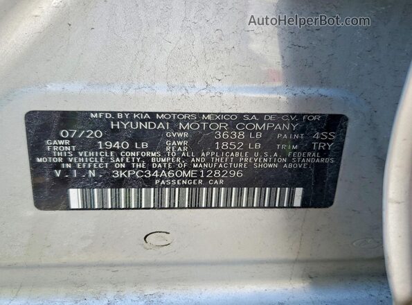 3KPC34A60ME128296 2021 HYUNDAI ACCENT Серебряный Вид подкапотного пространства