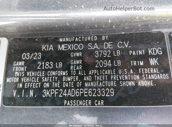 3KPF24AD6PE623329 2023 KIA FORTE Серый Вид подкапотного пространства